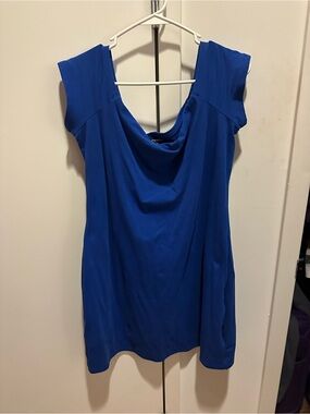 Express Royal Blue Off The Shoulder Dress